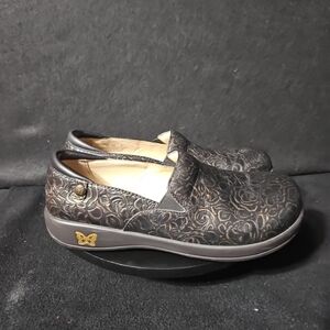 Algeria by PG Lite Keli Professional Black Leather Clogs Women's Size 9.5/41